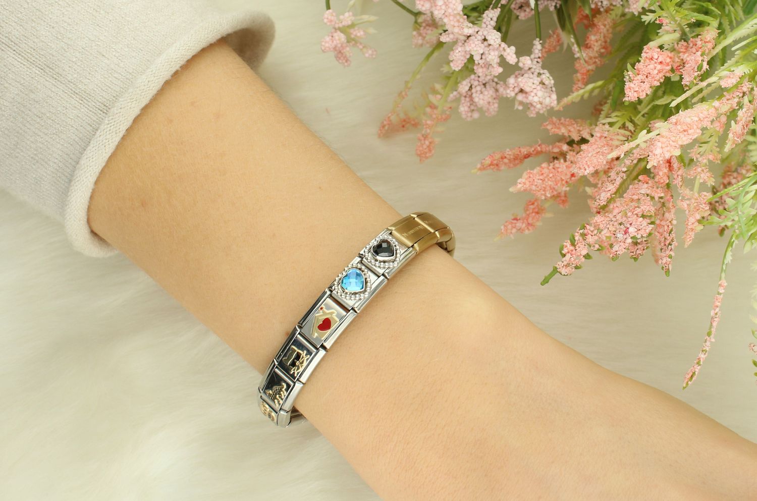 Nomination Link 925 zawieszka srebro Czarne fasetowane serce 330606 011.png